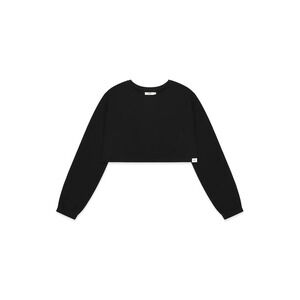 GLOWNY Classic Black Cropped Long Sleeve T-Shirt‎ Womens Small 100% Cotton